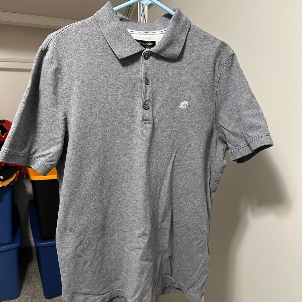 Men’s Large Banana Republic Gray Polo